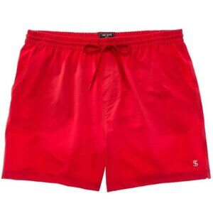 Todd Snyder Men's Red Elastic Drawstring Waist Mesh 5" Montauk Swim Short Medium